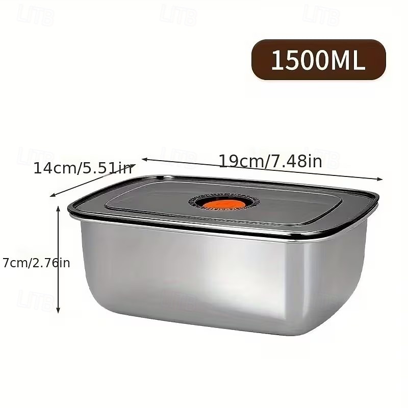 6-delade 50.72oz rostfria matförvaringsbehållare, lunchlådor för kylskåp och frys, hållbart köksförvaringsset 2026 - $35.99 –P2