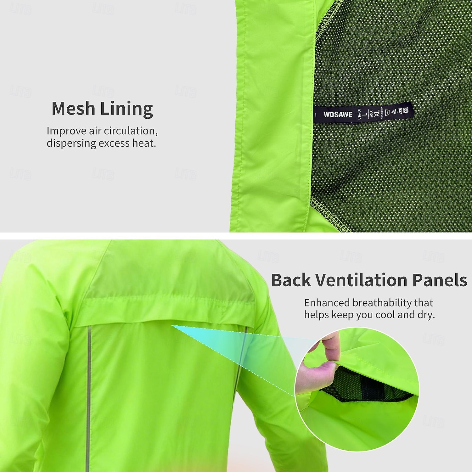 WOSAWE Men's Windbreaker Cycling Jersey Cycling Jacket High Visibility Waterproof Windproof Cycling Bike Jacket Windbreaker Mountain Bike MTB Road Bike Cycling City Bike Cycling Navy Green Black Bike 2026 - $39.99 –P19