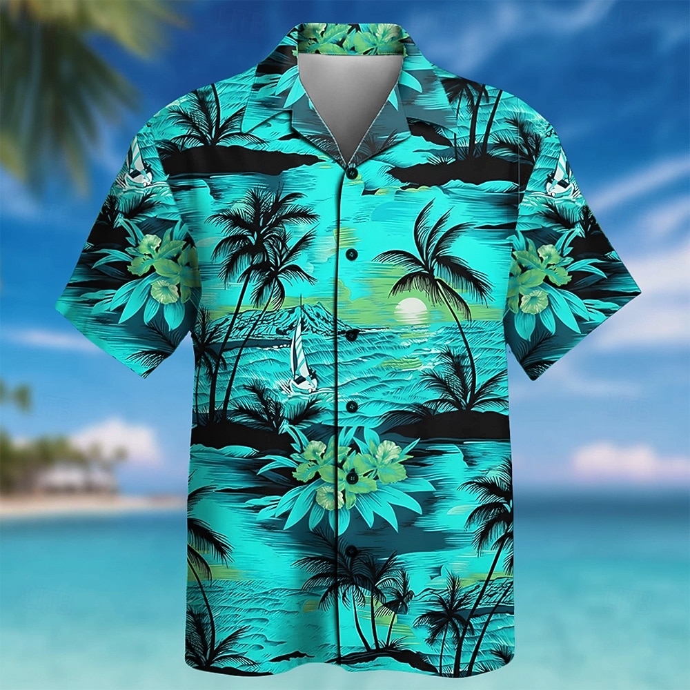 Homme Cocotier Nature et paysages Plantes Tropicales Chemise Chemise à col cubain Chemise hawaïenne Manche Courte Hawaïen Vacances Fête Tenue de plage Été Printemps Chemise à col camp Impression 3D de 2026 ? $25.99 –P2