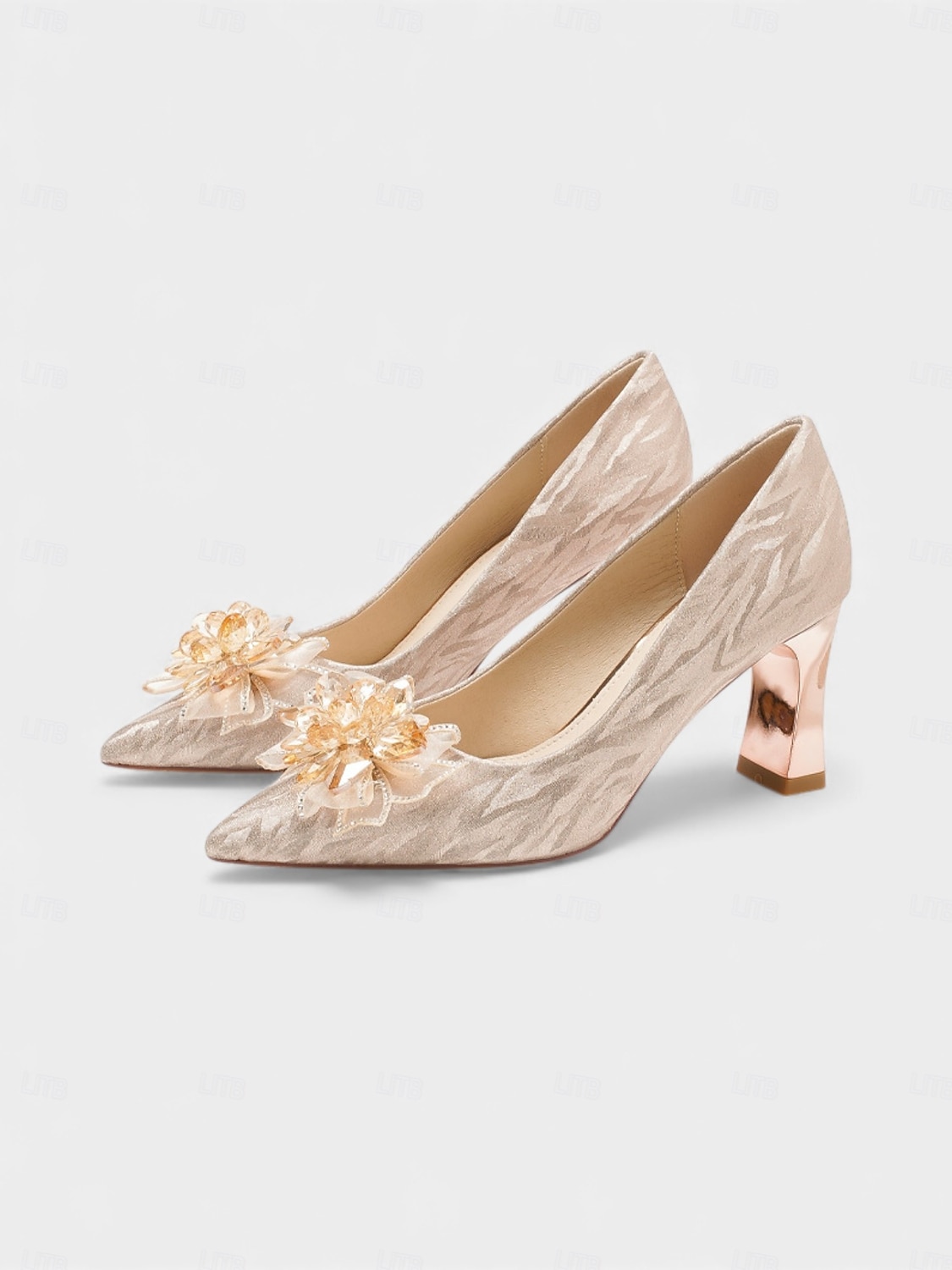 Women's Elegant Block Heel Pumps with Floral Embellishment, Comfortable Formal Shoes for Mother of the Bride at Church Weddings 2026 - $46.99 –P5