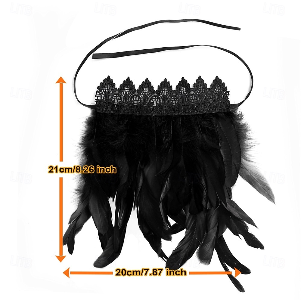 Carnaval 2026 Rio Carnaval Samba Accessoires Zwarte Veer Polsmanchetten voor Vrouwen Kant Riem Arm Manchetten Brazilië Festival Performantie Kostuum 2026 - $7.99 –P8
