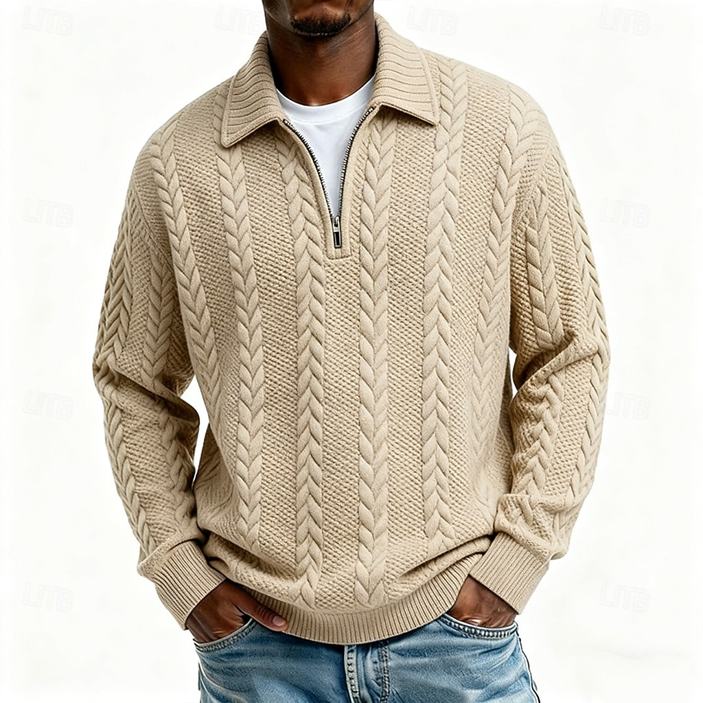 Per uomo Jacquard Maglia Felpa con cappuccio Felpa con zip corta Aalbicocca Nero Bianco Grigio Bavero Semplice Con zip Testurizzato Sport & Outdoor Casuale Quotidiano Streetwear Cool Abbigliamento del 2026 a $28.99 –P5