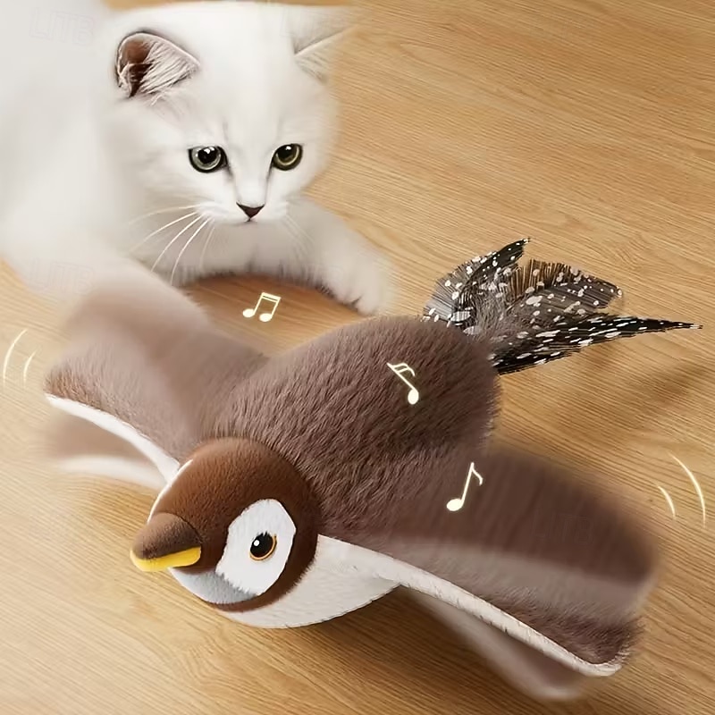 Jouet oiseau couineur rechargeable pour chats &Chiens - jouet interactif pour animaux de compagnie, conçu avec des plumes artificielles résistantes, un effet sonore réaliste et rechargeable par USB. de 2026 ? $24.99 –P2