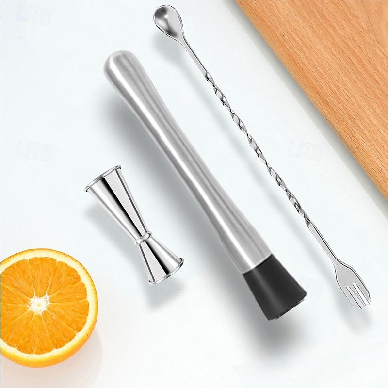 3 darabos professzionális rozsdamentes acél bártender készlet jégkrémmel, jégpickővel/shakerrel &sörnyitó - nagy teherbírású keverők, bárok, shakerek, bárok számára alkalmas 2026 - $13.99 –P2