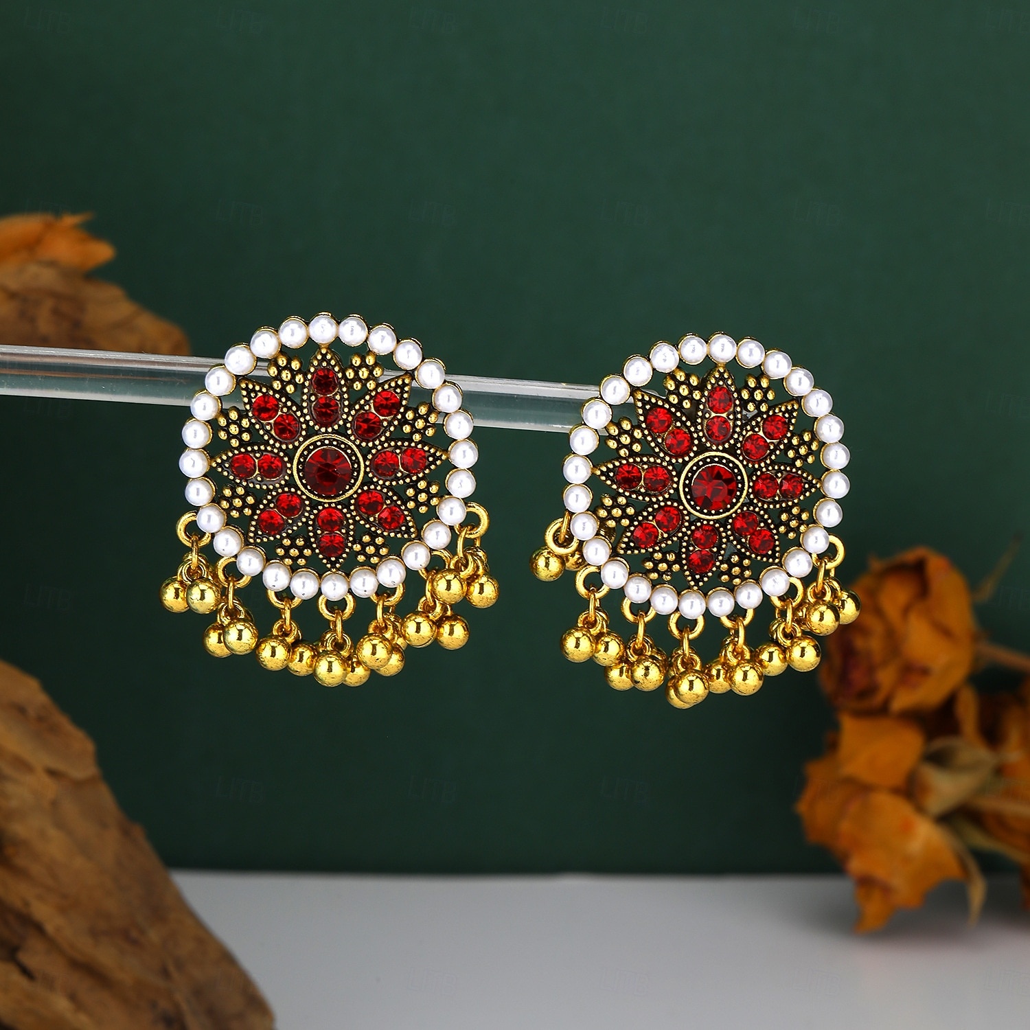 Mujer Pendientes colgantes Azul Piscina Blanco Rojo Diamante Sintético Legierung Vintage Redondo 2026 - $11.99 –P7