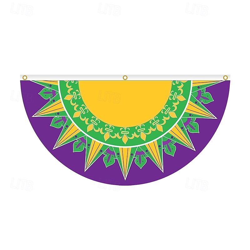 Brazil Carnival Flag, Mardi Gras Half Flag, Carnival Party Decorations, Festive Atmosphere, Colorful Festival Flag for Home, Parade, and Outdoor Event Decor 2026 - $6.99 –P12