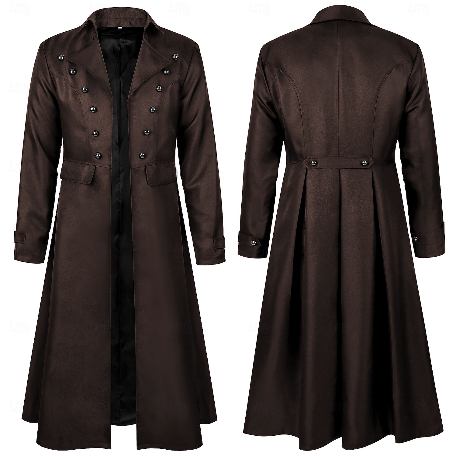Retro Vintage Punk & Gothic Medieval Coat Tuxedo Tailcoat Long Sleeves Ebenezer Scrooge Vampire Knight Ritter Fancy Dress Men's Steampunk Halloween Performance LARP Ren Faire Adults Coat 2026 - $60.99 –P2