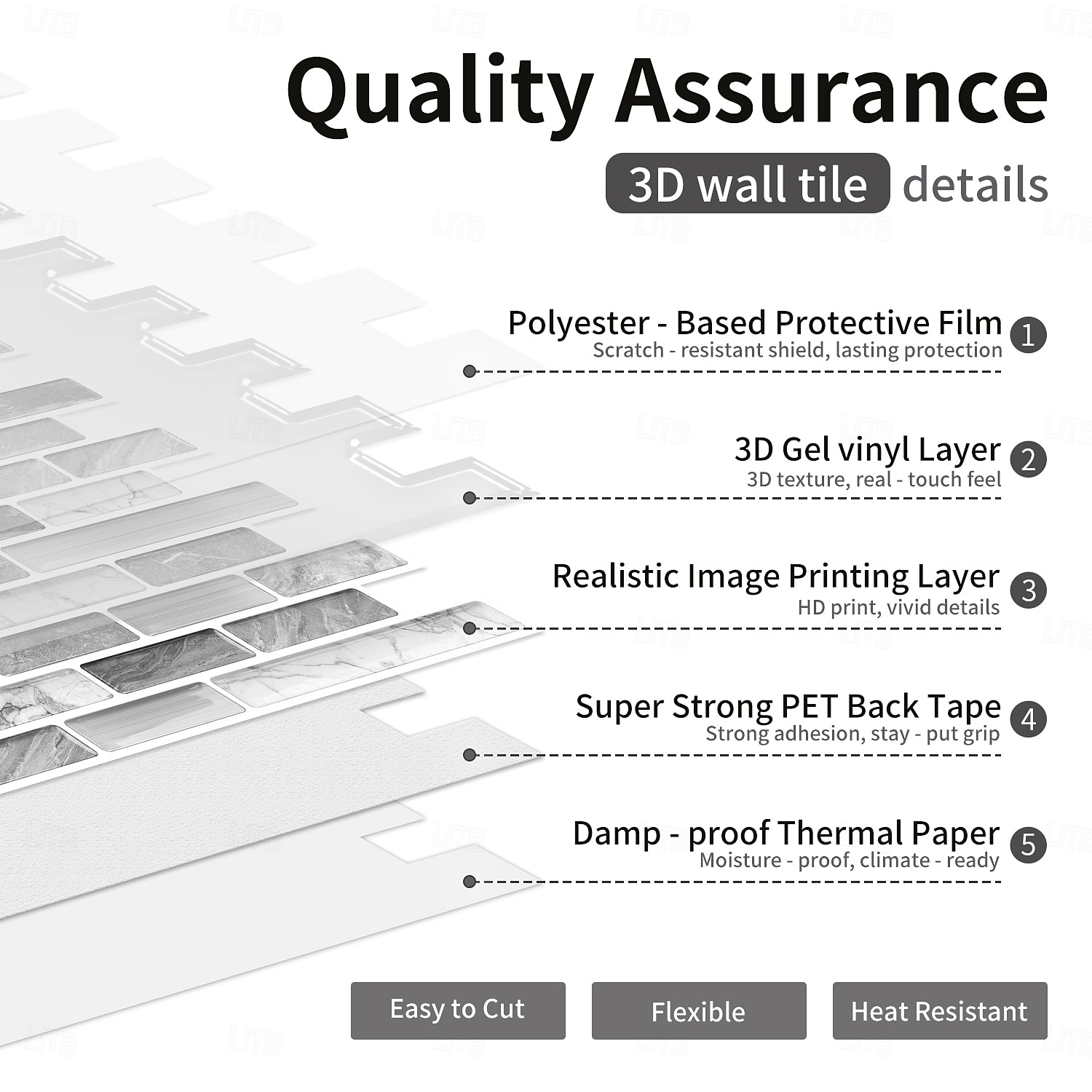 Azulejos autoadhesivos de mármol para salpicadero, 10 hojas, para cocina, lavadero, caravana, alquiler, 12 x 12 pulgadas 2026 - $56.99 –P3
