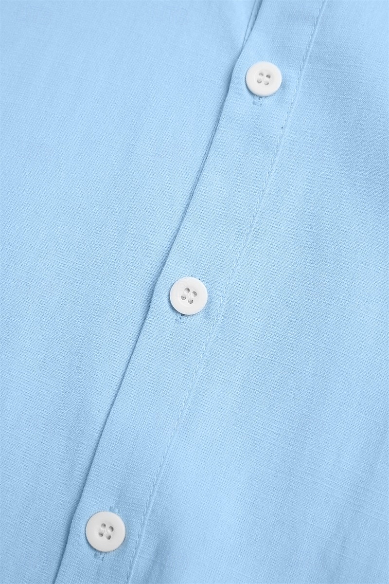 Férfi Ing Vászon ing Nyári póló Strandruházat Gombos póló Sima Hétköznapi Napi Fekete Fehér Arcpír rózsaszín Lóhere Hosszú ujj Gallér Tavaszi nyár Ruházat 2026 - $22.99 –P7