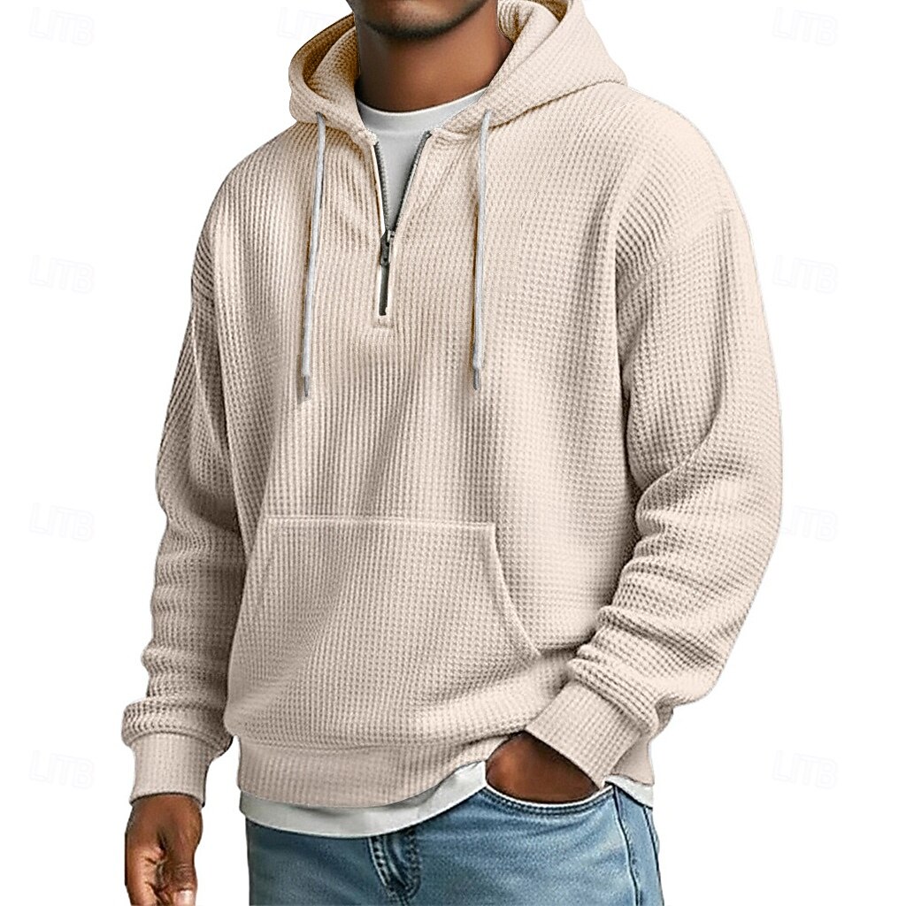 Per uomo Felpa con cappuccio Felpa con cappuccio a nido d'ape Blu Nero Verde chiaro Verde militare Viola Con Cappuccio Semplice Tasca a marsupio Sport & Outdoor Casuale Quotidiano senza stampa del 2026 a $28.99 –P1