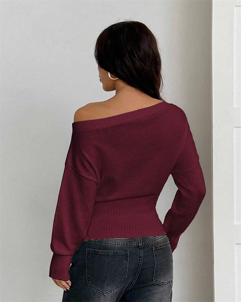 Жен. Блуза Нарядные Топы Рюши Туника Полотняное плетение Элегантный стиль Винтаж Дамы Длинный рукав С открытыми плечами Обычные топы Повседневные Офис Праздники Черный Белый Винный Коричневый Серый 2026 - $33.99 –P10