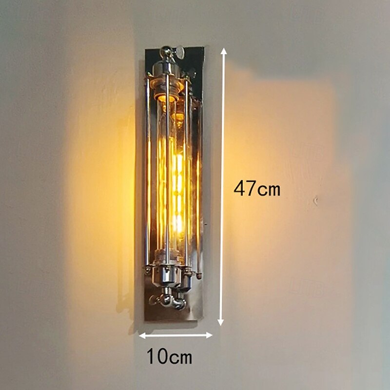 fali lámpatest, ipari cső alakú mennyezeti lámpa fémkerettel, fekete színben, egyetlen Edison fuvola lámpa előszobai verandaszekrénybe 2026 - $109.99 –P4