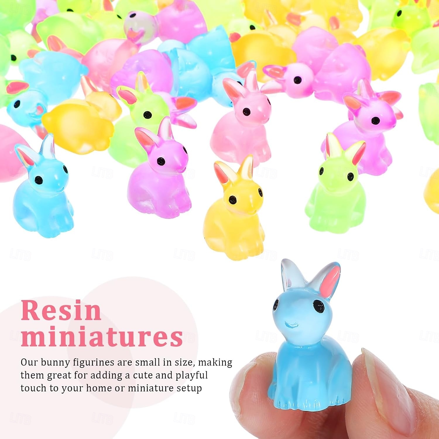 100 pezzi mini coniglietti pasquali in resina figure di conigli luminosi animali in miniatura ornamento per micro decorazioni da giardino delle fate riempitivi per uova di Pasqua bomboniere forniture del 2026 a $21.99 –P3