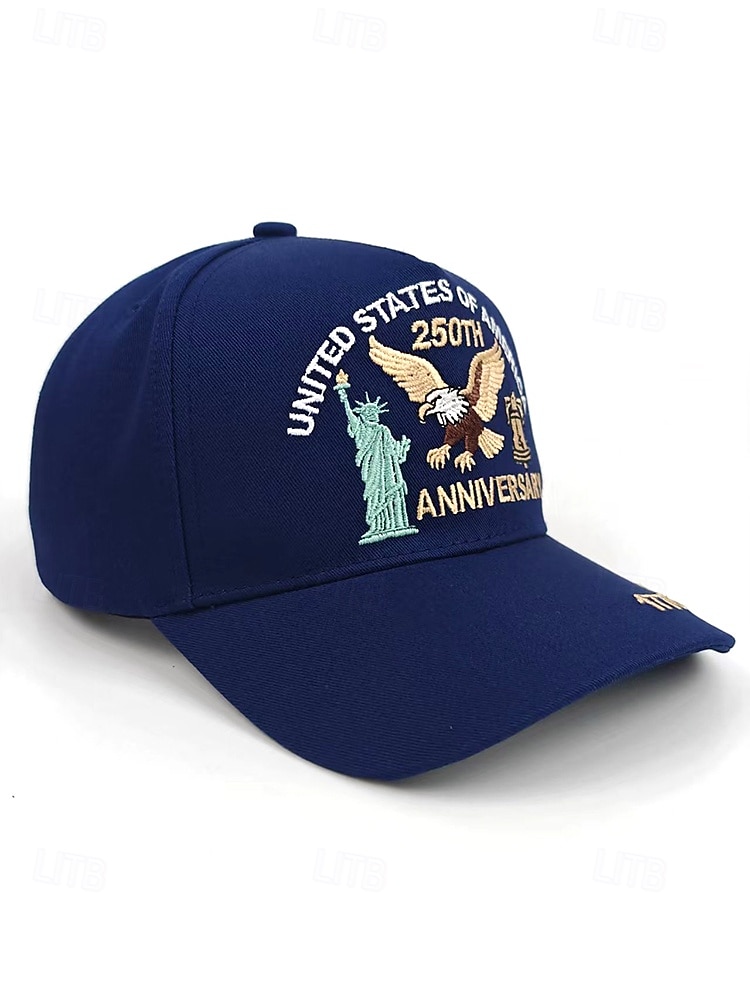 Cappello ricamato da uomo per il 250° anniversario degli Stati Uniti - USA multicolore design patriottico dell'aquila e della Statua della Libertà misura regolabile per celebrazioni all'aperto e del 2026 a $14.99 –P10