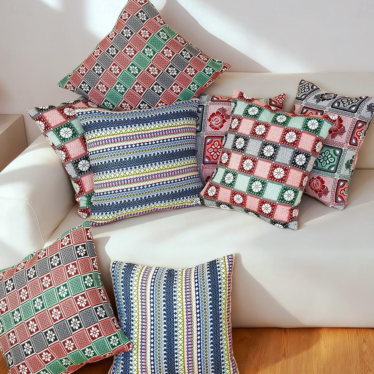 modern minimalistisk kudde, färgglatt rutigt kuddfodral för sovrum, vardagsrum, soffa, dekorativt örngott, snygg heminredningsdetalj 2026 - $7.99 –P3