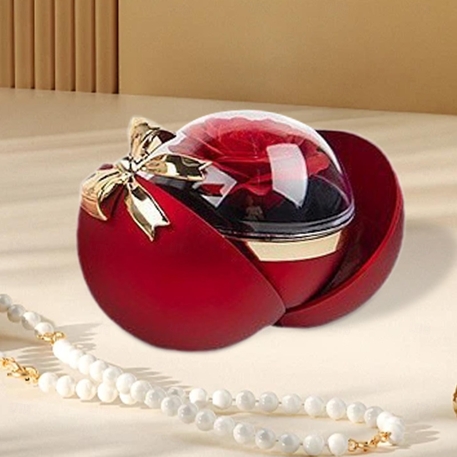 קופסת טבעות פרחי ורדים אלגנטית, מיכל בצורת כדור להצעות אירוסין, חתונות ואירועים מיוחדים 2026 - $26.99 –P2