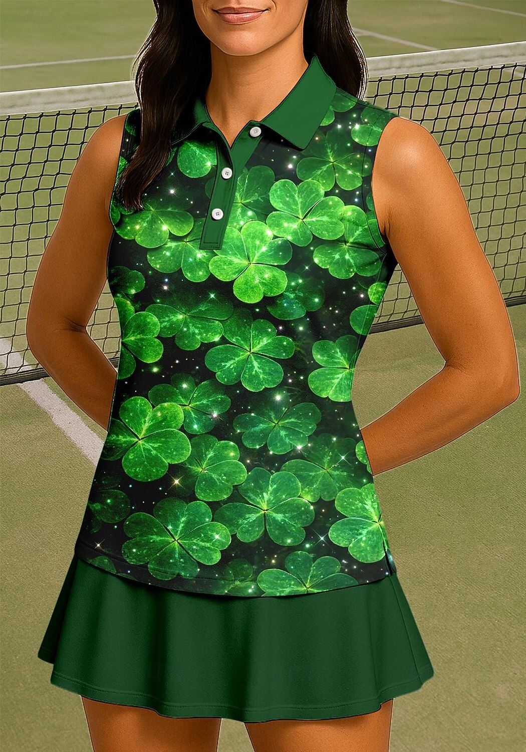 Saint Patrick Femmes Trèfle T-shirt de sport T-shirt POLO Débardeur Chemise de tennis Sans manches Floral Boutons UPF50+ Résistant aux UV Haute élasticité Évacuation de l'Humidité Respirant de 2026 ? $18.99 –P3