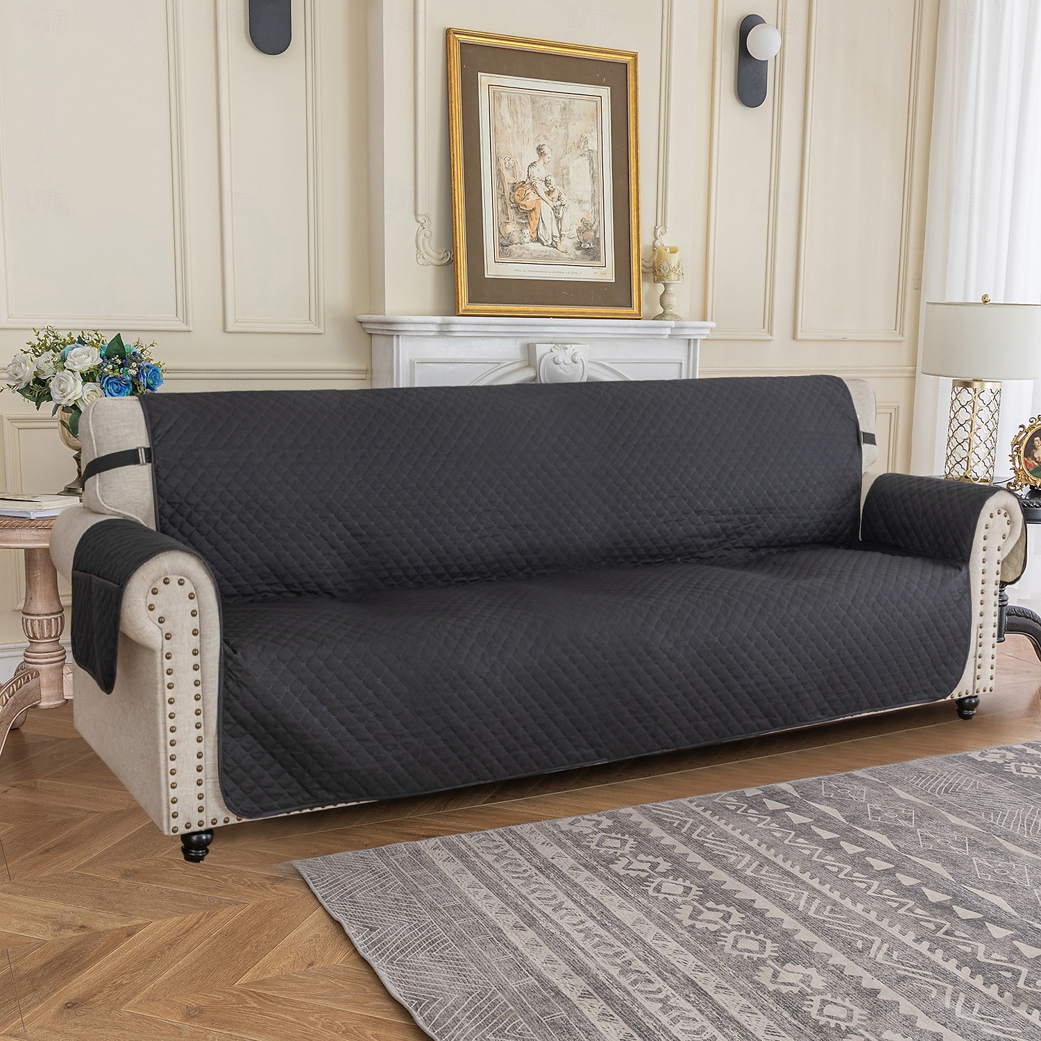 Funda de sofá acolchada elástica e impermeable, apta para mascotas, funda protectora de cojín para el hogar, sala de estar, regalo para dueños de mascotas 2026 - $46.99 –P16