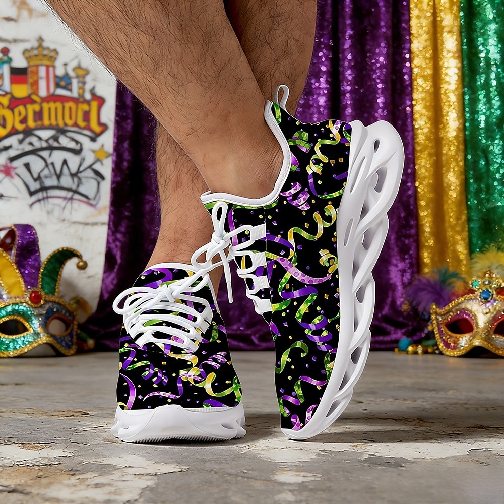 Ανδρικά Αθλητικά Παπούτσια με Σχέδιο Κονφίτι - Άνετα Γιορτινά Παπούτσια για Παρελάσεις Καρναβαλιού Οδικές Γιορτές Θεματικά Πάρτι  Αργίες σε Χαλαρή Ατμόσφαιρα 2026 - $42.99 –P2