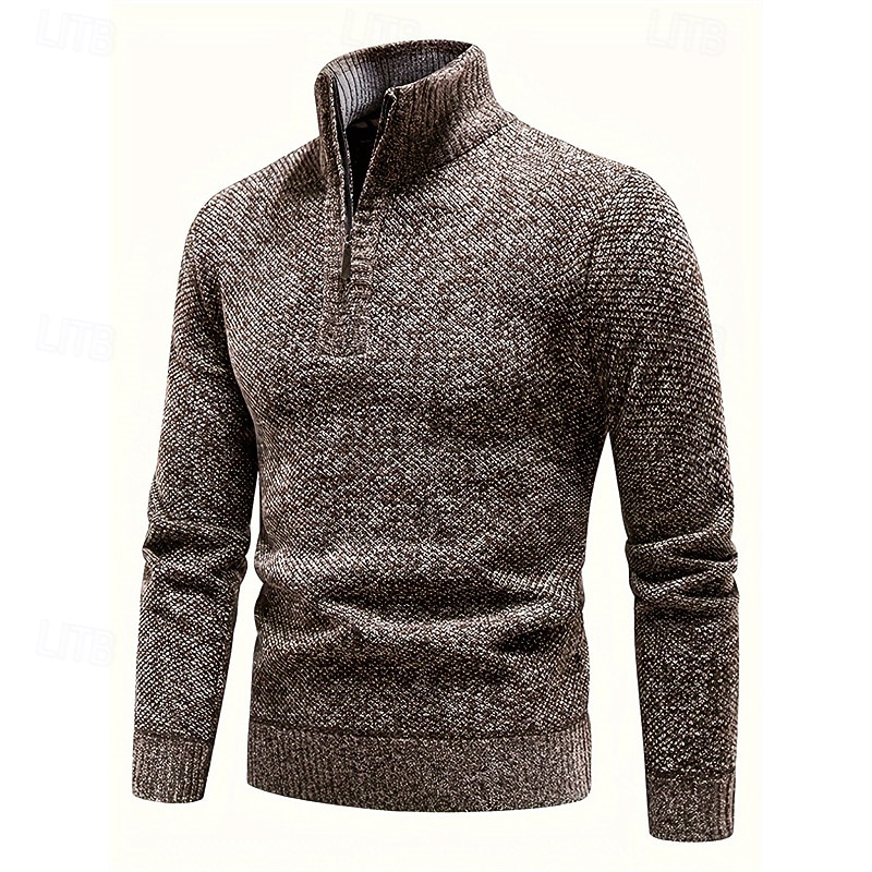 Per uomo Felpa Maglioni con zip a un quarto Maglione a maglia Maglione lavorato a maglia A Coste Maglia Top Regolari Lavorato a maglia Pile Semplice Zip a un quarto Moda Streetwear Casuale del 2026 a $28.99 –P4
