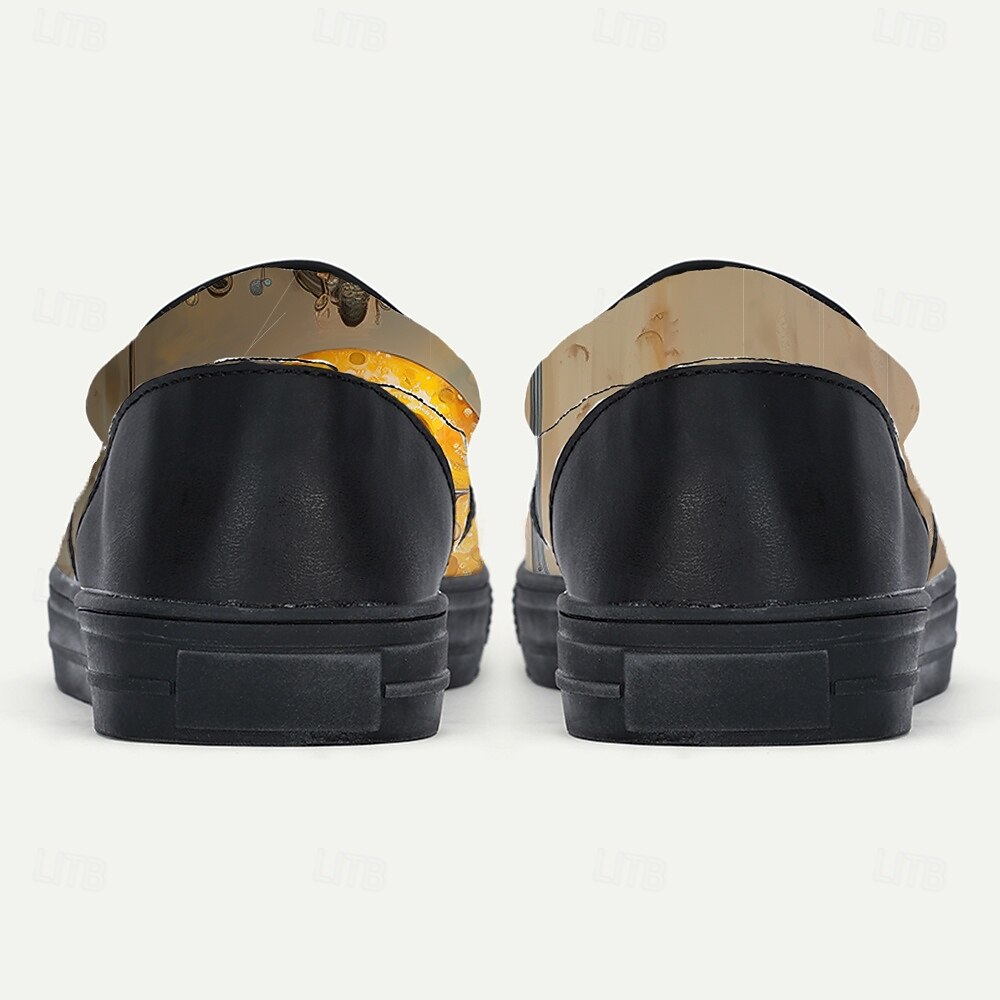 Męskie kreatywne wsuwane buty z nadrukiem ryby obcej Mardi Gras – artystyczny kolorowy design na karnawał i modne festiwale 2026 - $42.99 –P6