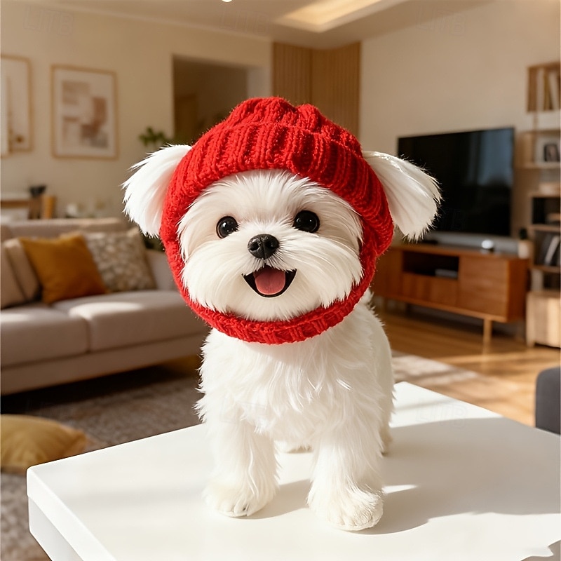 berretto caldo in maglia per animali domestici, berretto antivento per Halloween, copricapo accogliente per cani per il freddo, cappello per cuccioli elegante e comodo del 2026 a $12.49 –P2