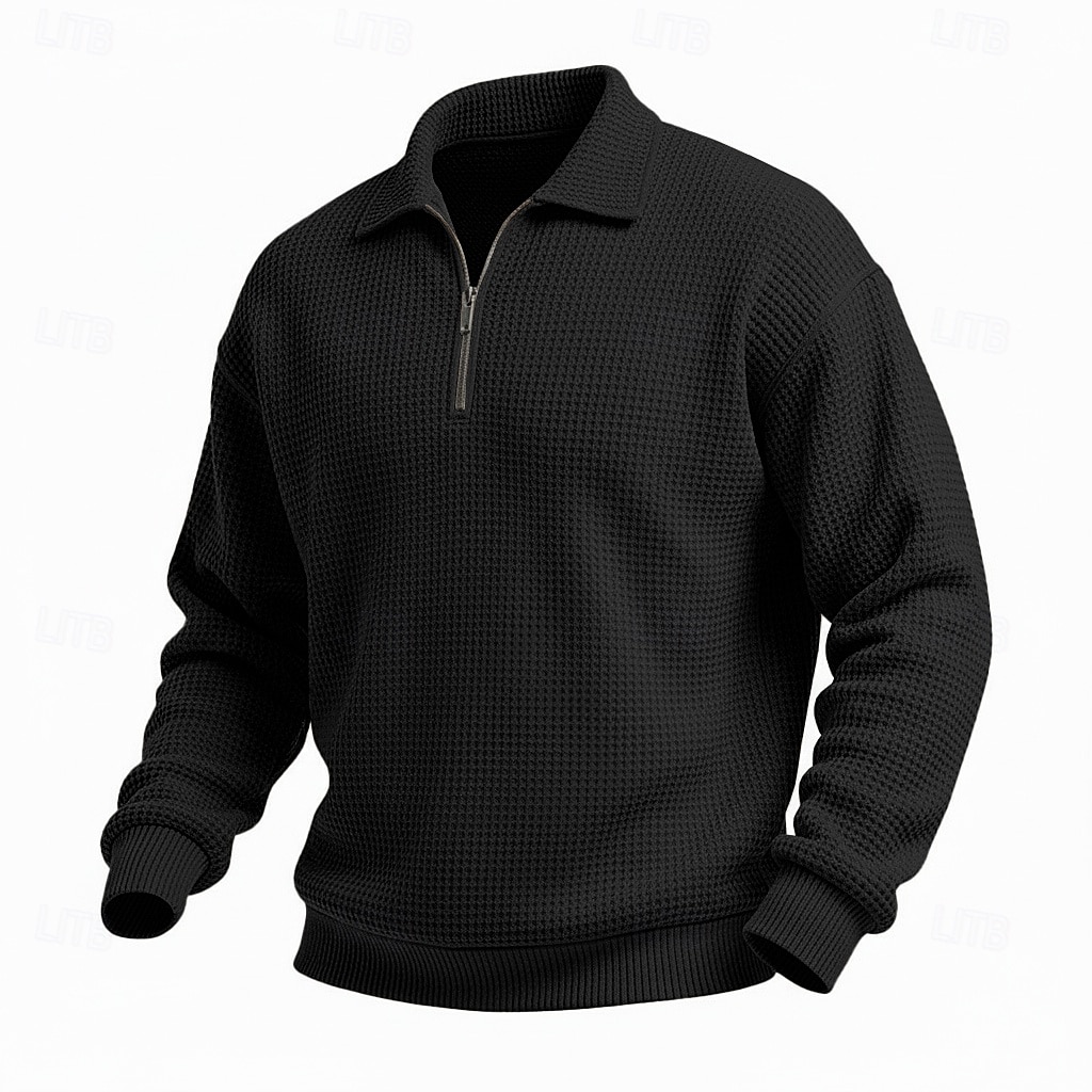 Homme Sweat-shirt Sweat-shirt gaufré Sweat à capuche Sweat-shirt quart de fermeture éclair Rouge vin Col montant Uni Texturé Occasionnel Quotidien Sport & Loisir Streetwear Frais Vêtements de sport de 2026 ? $24.99 –P3