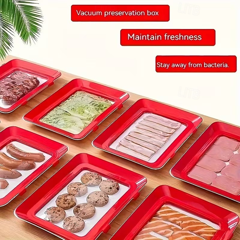 Conjunto de 2/4 recipientes empilháveis para armazenamento de alimentos na geladeira com vedação a vácuo, caixas organizadoras de cozinha de alta qualidade para frutas, verduras, pão e carne. de 2026 por $16.99 –P4