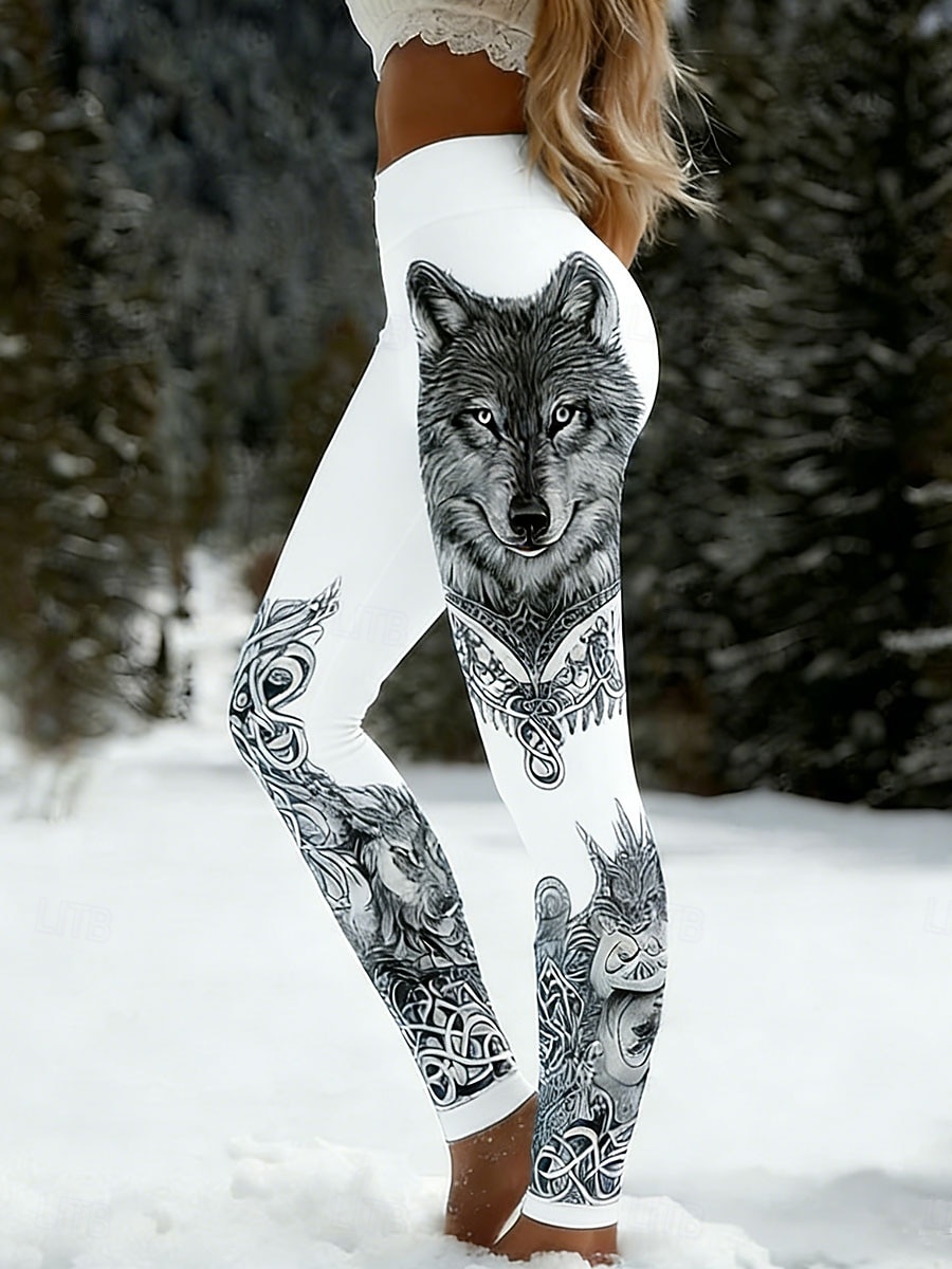 Női Leggingek Szabadság Szüret Etnikai stílus Teljes hossz Magas derék Grafika Állat Mekano Kényelmes Nyúlós Napi Otthon Szabadtéri Fekete Fehér Tengerészkék Kék Tavasz Ősz Tél Karcsúsított 2026 - $24.99 –P1