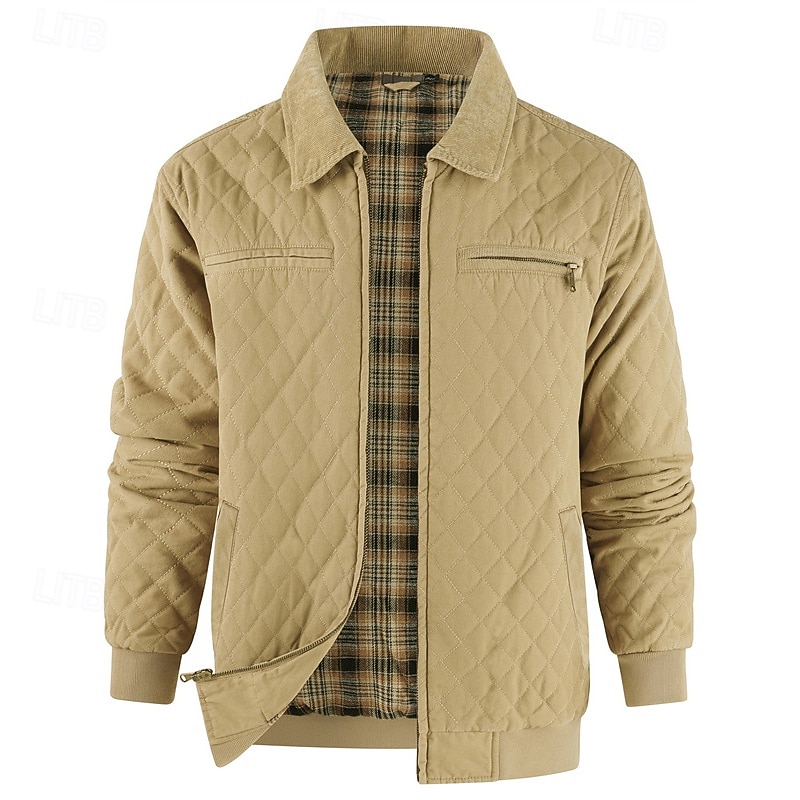 Per uomo Cappotto Invernale Giacca trapuntata Giacca Casual Casuale Quotidiano Calore Termico Tasca Cerniera completa Autunno Inverno Semplice Streetwear Quotidiano Collo ripiegato Regolare Nero del 2026 a $63.99 –P5