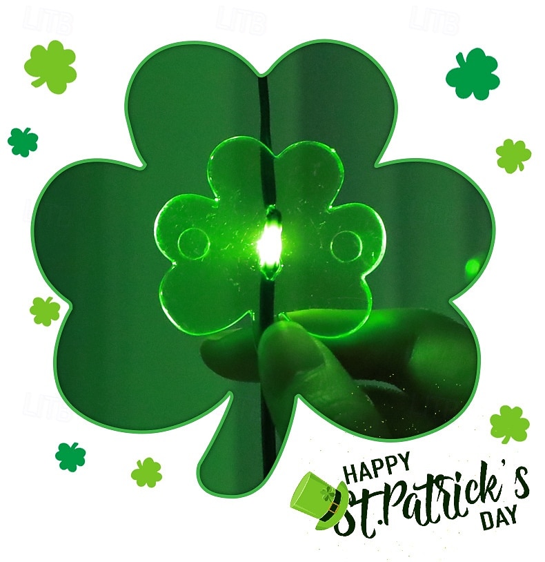 St. Patrick's Day Ierse klaver lichtslinger, 3 meter breed, groen licht, USB-voeding, 8 functies met afstandsbediening, voor binnen, slaapkamer, woonkamer, balkon, feestdecoratie 2026 - $26.99 –P4