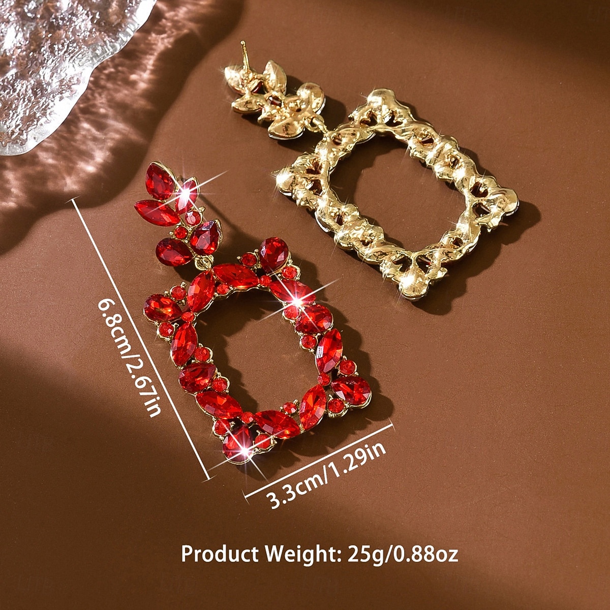 Women's Crystal Statement Drop Earrings, Elegant Geometric Rhinestone Dangle Earrings for Women, Sparkling Glamour Jewelry Perfect for Brides, Wedding Guests 2026 - $11.99 –P1