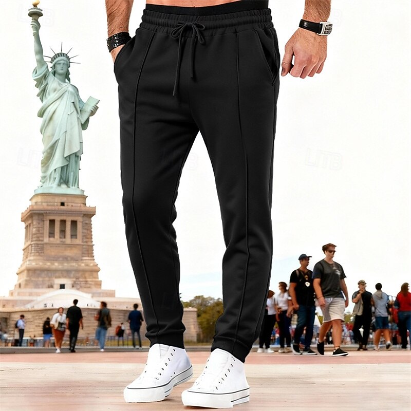 Men's Sweatpants Joggers Trousers Drawstring Pocket Elastic Waist Plain Comfort Breathable Outdoor Daily Holiday Vacation Fashion Blue Black Micro-elastic 2026 - $17.99 –P10