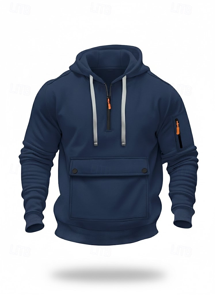 Per uomo Felpa con cappuccio Felpa con cappuccio a zip intera Nero Blu marino Cachi Grigio chiaro Grigio scuro Con Cappuccio Semplice Tasca Quotidiano Sport & Outdoor Ferie Poliestere Streetwear del 2026 a $13.99 –P2