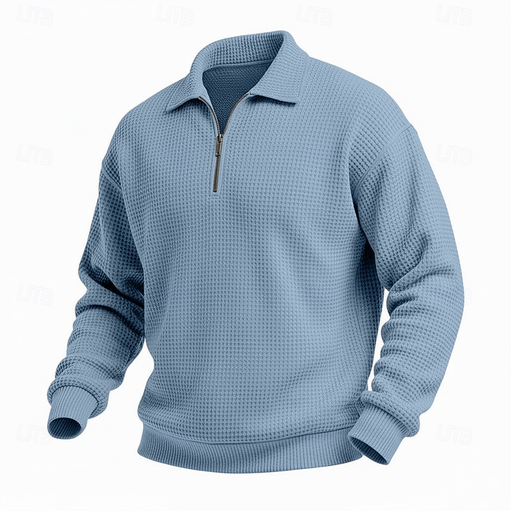 Homme Sweat-shirt Sweat-shirt gaufré Sweat à capuche Sweat-shirt quart de fermeture éclair Rouge vin Col montant Uni Texturé Occasionnel Quotidien Sport & Loisir Streetwear Frais Vêtements de sport de 2026 ? $24.99 –P7