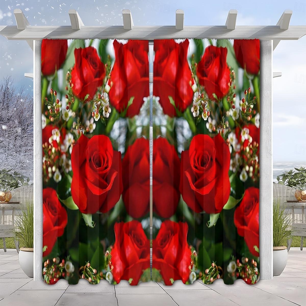 Alla hjärtans dag-gardin i tunt tyg för fönster, röd med dekorativ bolldesign, eleganta mjuka fönstergardiner, romantisk heminredning för sovrum och vardagsrum 2026 - $30.99 –P14