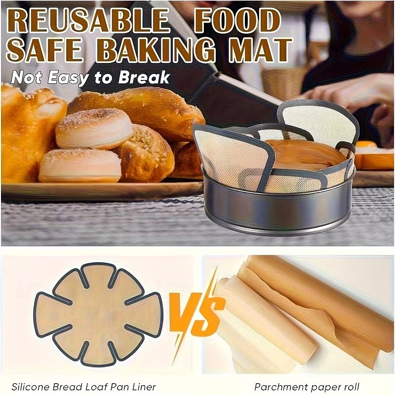 Antihaftbeschichtete Silikon-Backmatte – wiederverwendbare, lebensmittelechte, runde Teigmatte mit rutschfesten Rändern, geeignet für Challah-Brot und selbstgebackenes Brot, passend für 2026 - $13.99 –P5