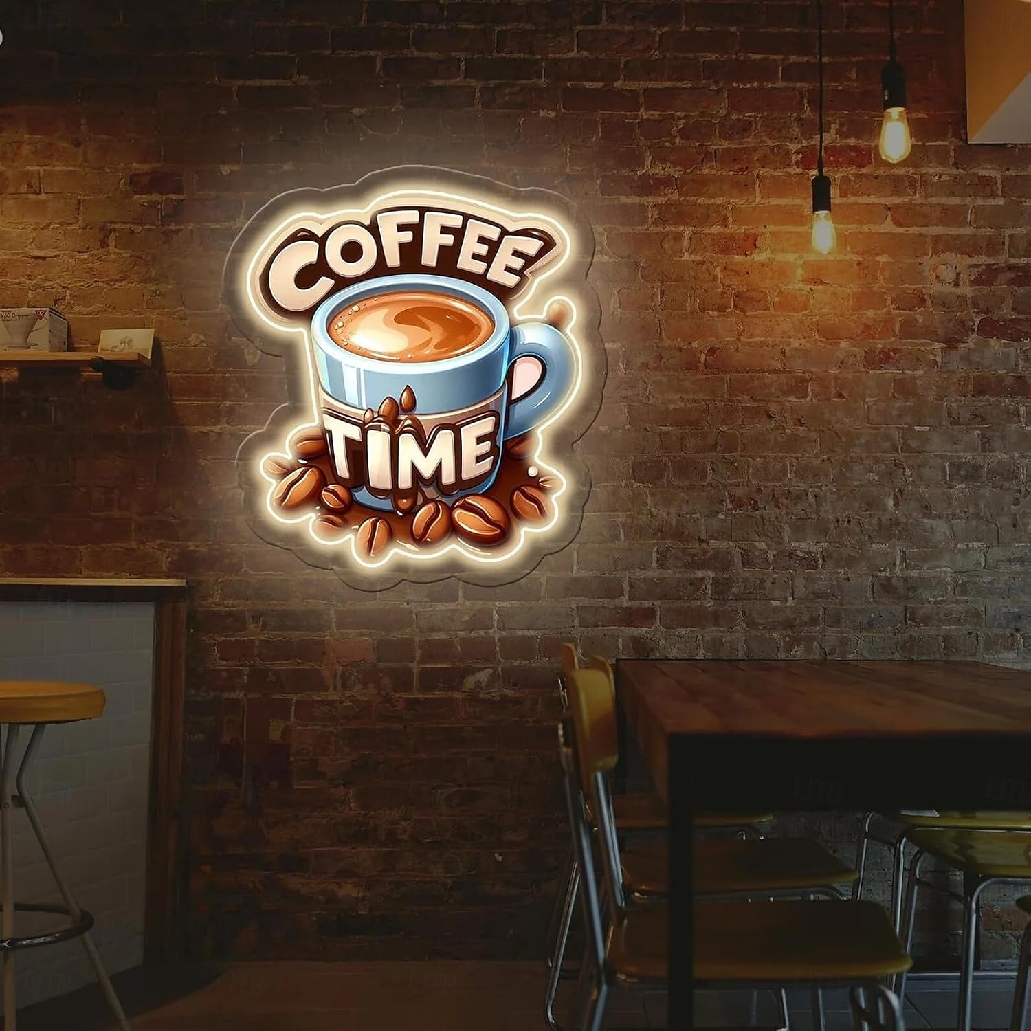 Enseigne lumineuse LED néon café, dimmable, alimentée par USB, colorée, pour intérieur chambre, restaurant, café, mur, créative, en forme d'alphabet, décorative. de 2026 ? $28.99 –P3