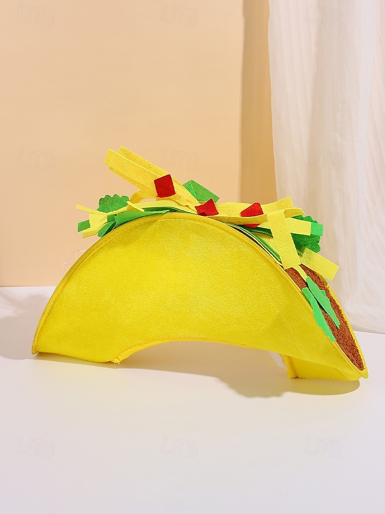 Мужские шляпы Mardi Gras из полиэстера с тематикой еды – забавные дизайны с картошкой фри и тако для карнавала и маскарадных вечеринок 2026 - $14.99 –P6