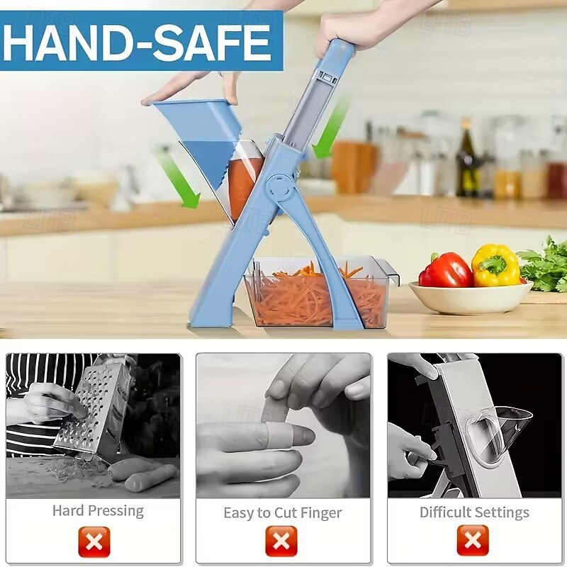 Adjustable-Thickness Manual Slicer Multi-Function Vegetable Slicer and Chopper Set - Manual Slicer Meat Grinder with Container Perfect for Kitchen Prep Work 2026 - $49.99 –P5