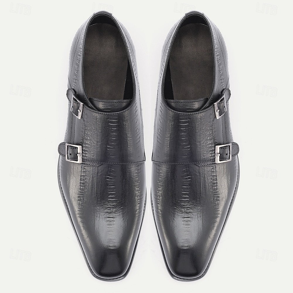 czarne skórzane półbuty męskie typu oxford – klasyczny, sznurowany model z perforowanymi detalami, idealne na wesela, spotkania biznesowe i oficjalne okazje 2026 - $94.99 –P5