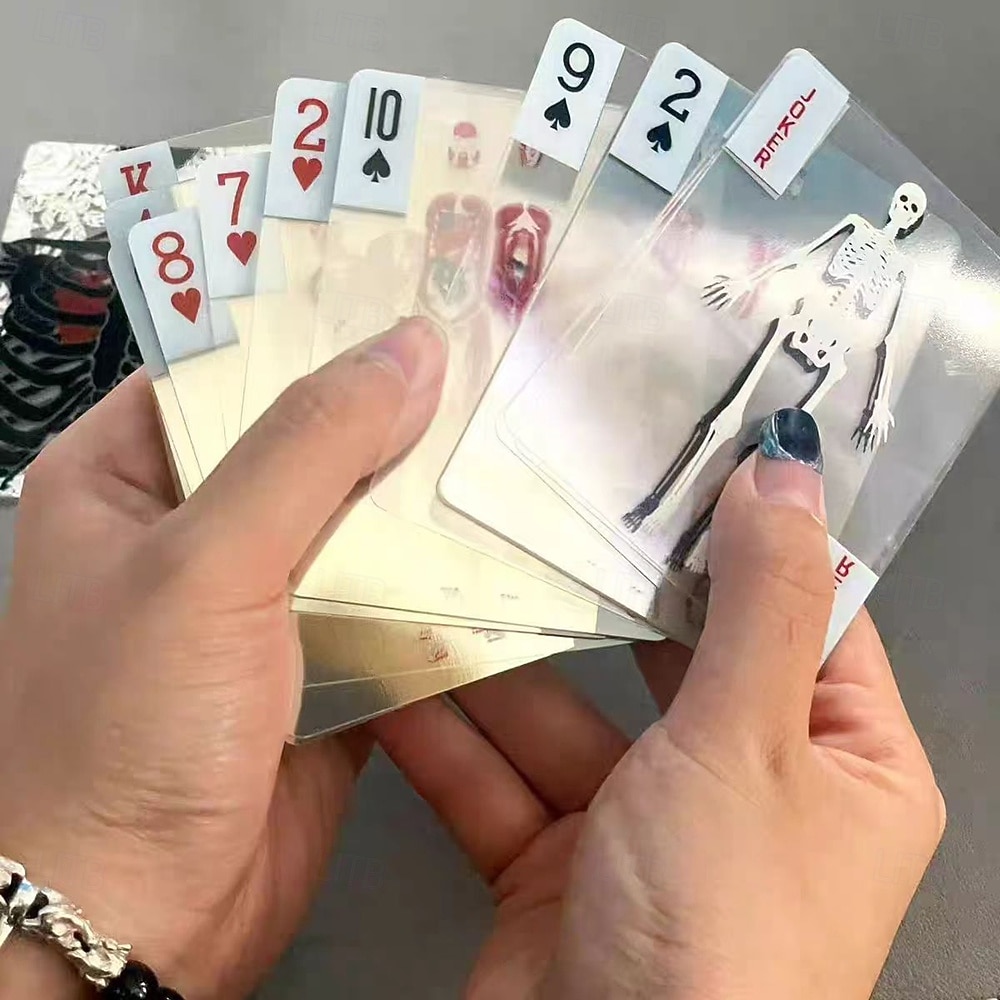 Human Body Cross-section Playing Cards Creative Stress-relieving Toy with Skeletal Design Transparent Plastic Playing Cards Washable.Human Body Playing Cards 2026 - $14.99 –P3