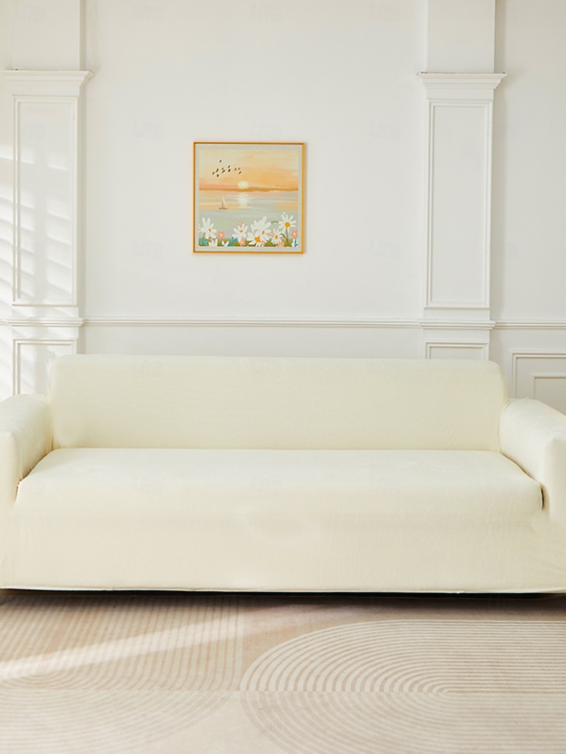 Housse de canapé rayée en velours côtelé (1 pièce), élégante et luxueuse, antidérapante, anti-poussière et anti-griffures de chat, idéale en toute saison pour la chambre, le salon, le bureau ou la de 2026 ? $119.99 –P1