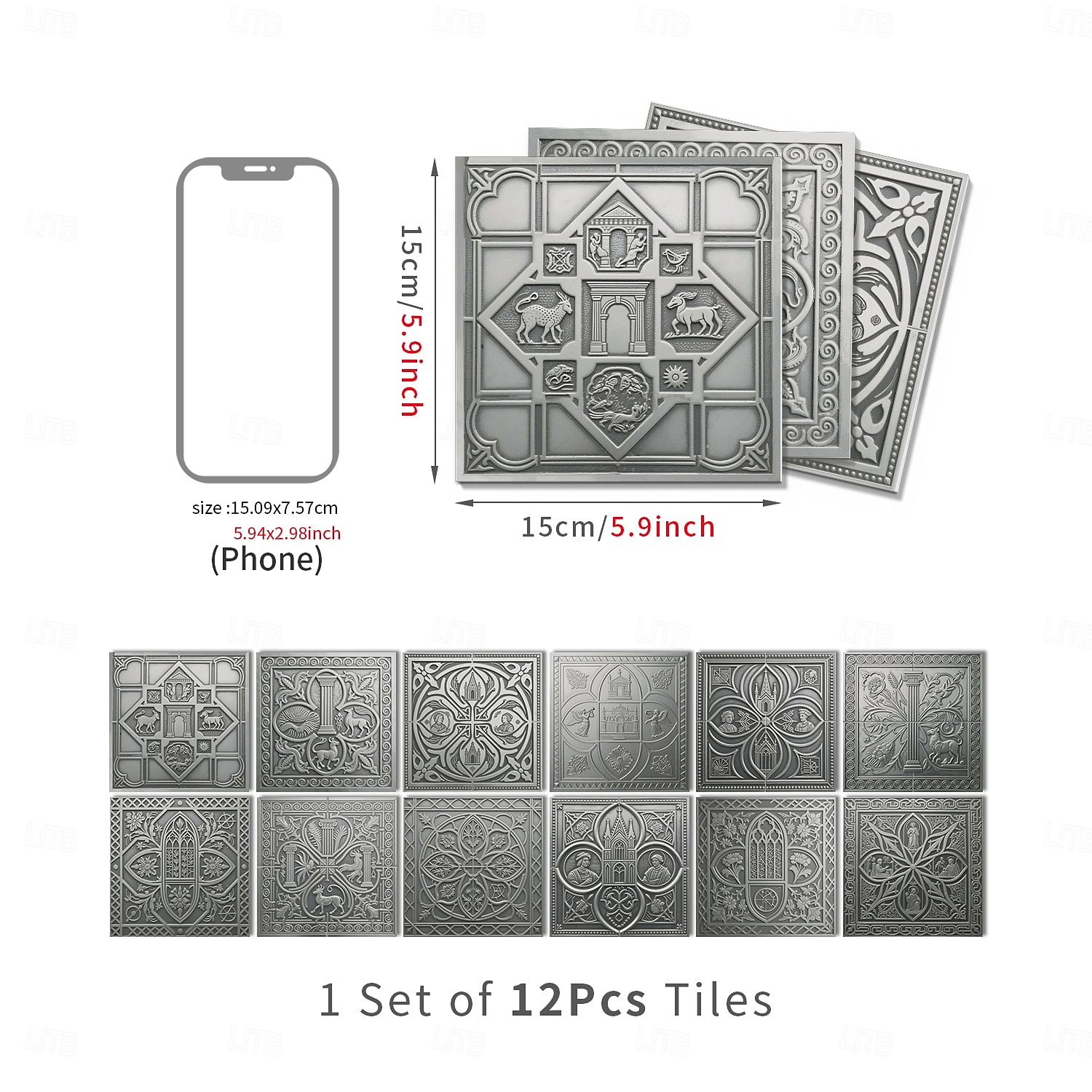 12 db 15 cm-es csempematrica, öntapadós, levehető marokkói talavera csempe, vízálló konyhabútor, lépcsőház, lakberendezés 2026 - $35.99 –P2