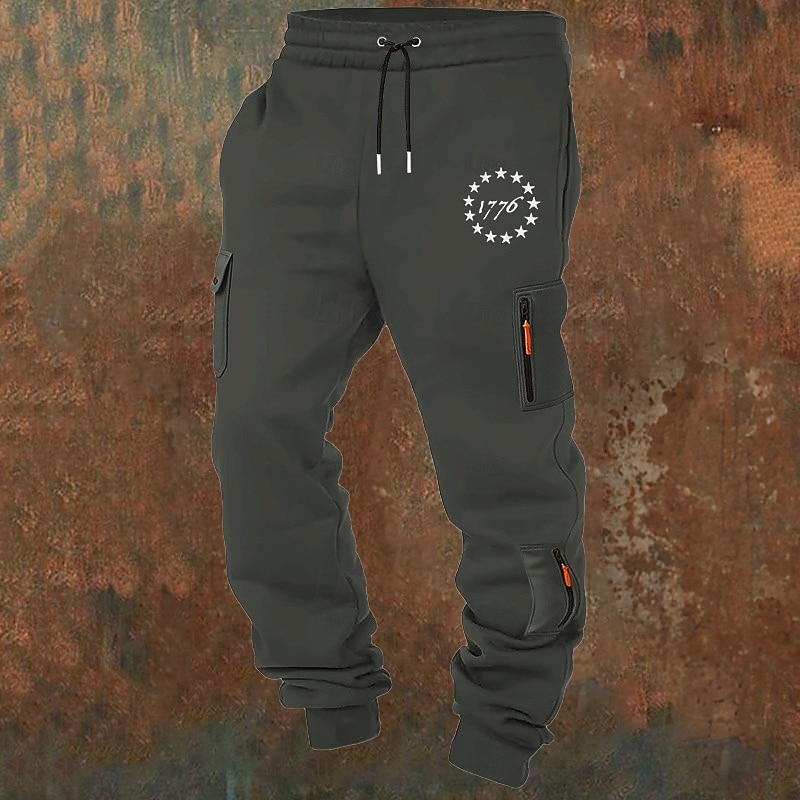 Homme Pantalons Cargo Joggings Pantalon Jogger Pantalons Cordon de serrage Avec Poches Taille Élastique Drapeau Américain Confort Respirant Occasionnel Quotidien Extérieur Mode Style Classique Noir de 2026 ? $26.99 –P4