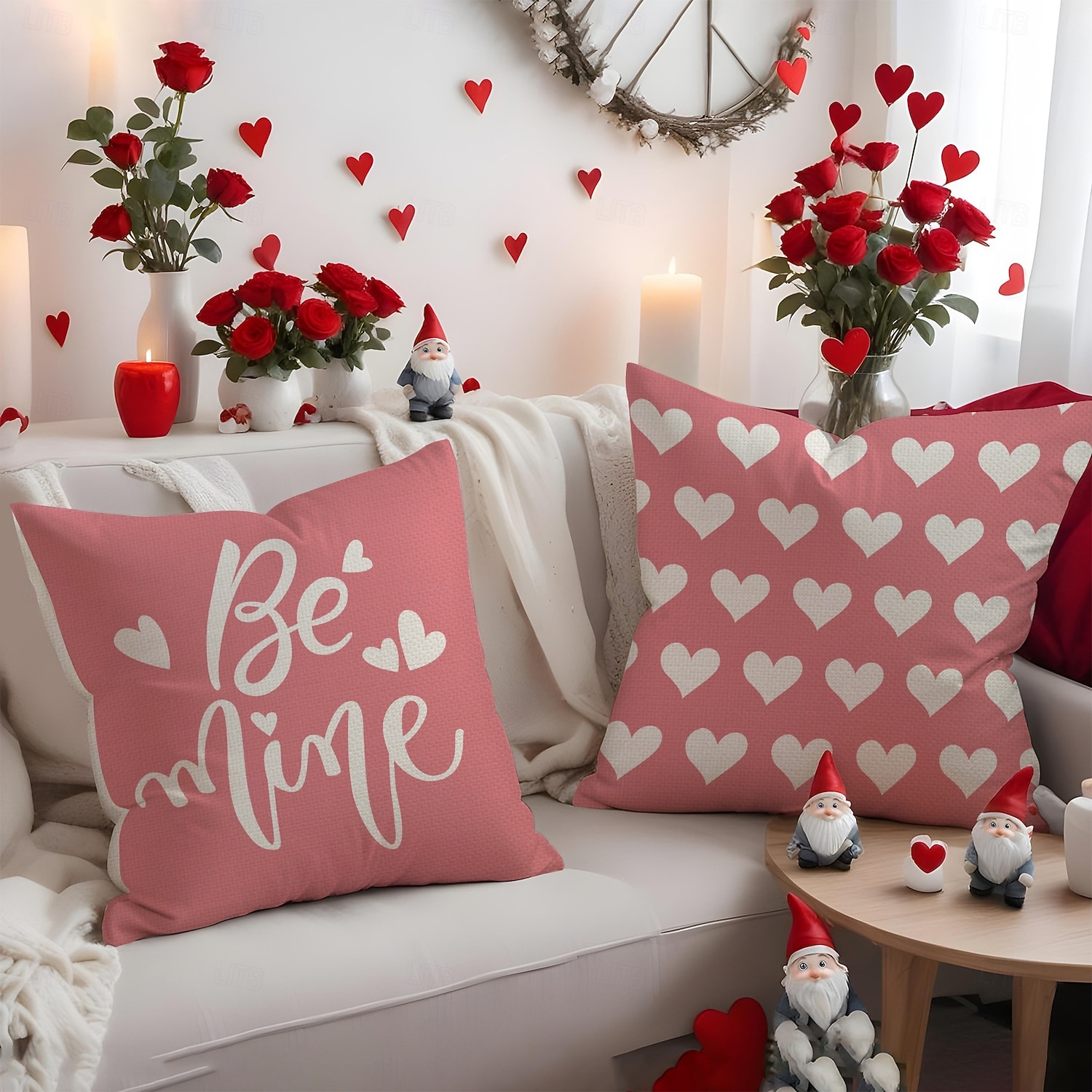 Valentine's Day Heart Pillow Cover, Durable and Breathable Cushion, Comfortable for Sofa, Living Room, Perfect for Creating a Cozy and Romantic Holiday Atmosphere in Your Home Decor 2026 - $13.99 –P1