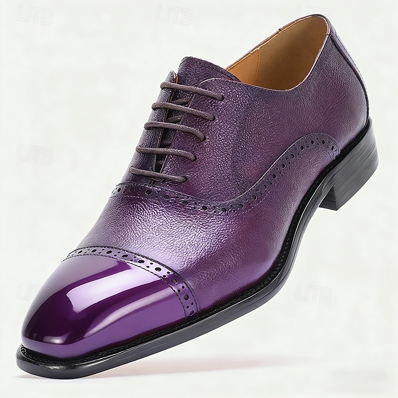 Per uomo Classico Casual Matrimonio Pelle Pelle Pieno Fiore Italiana Antiscivolo Allacciatura Nero Giallo Rosso Primavera Tutte le stagioni del 2026 a $94.99 –P2