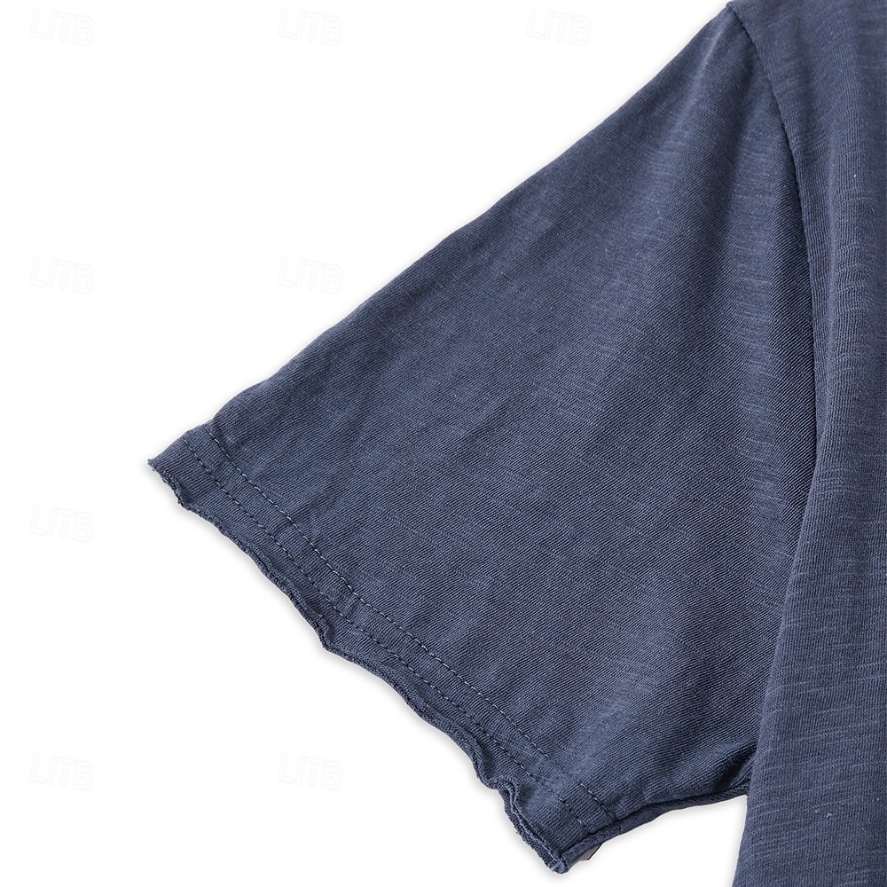 Herren T-Shirt T-Shirt aus 100 % Baumwolle Kurze Ärmel Rundhalsausschnitt Sommer Frühling & Herbst Einfach Texture Mode Designer Basic Klassicher Stil Lässig Urlaub Straße Blau Schwarz Weiß Top 2026 - AU $24.39 –P14