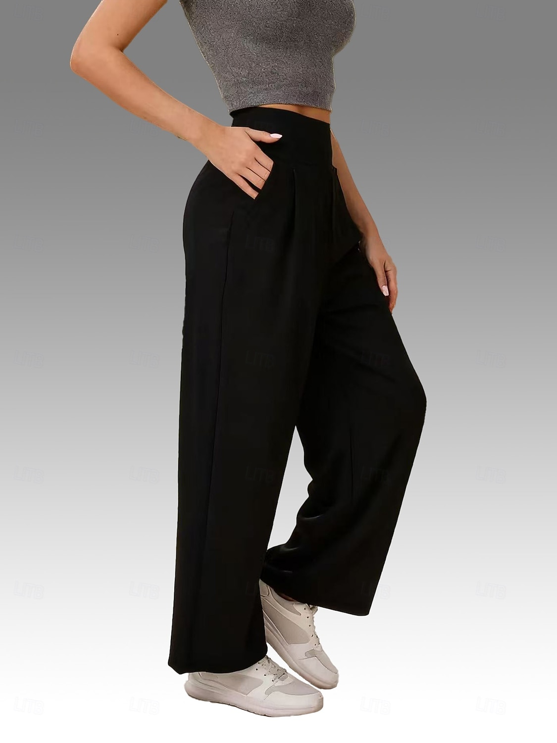 Pentru femei Mărime EU / US Activ Picior Larg Pantaloni Stilat Casual / Sport Lungime totală Talie ÎnaltăPantsHalloween Crăciun Ziua Îndrăgostiților Mată Buzunar Talie elastică Picior Larg Întindere 2026 - $26.99 –P3