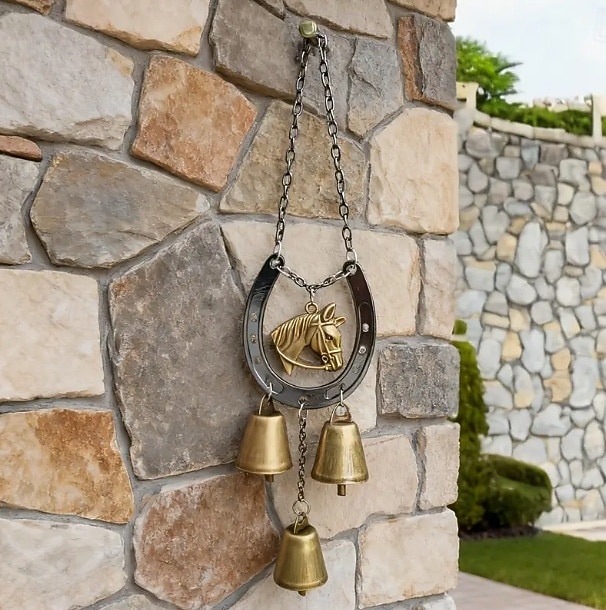 A Lucky Horseshoe Owl Wind Chime, Outdoor Iron Art Love Wind Chime, Vintage Horseshoe Design, Valentine's Day Iron Nail Wind Chime Home Decoration for Good Luck in Love, Perfect Garden Ornament 2026 - $10.99 –P8